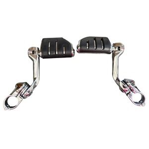 Kuryakyn Ergo II Highway Pegs Chrome Dually Pads Motorcycle Footrests Pair